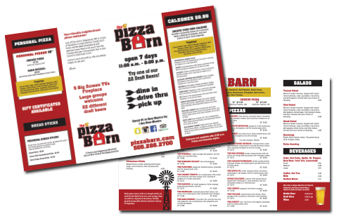 The Pizza Barn, Edgewood, NM - Pizza Barn Menu